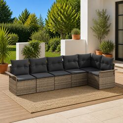 Warm and Welcoming 6-Piece Grey Sofa Set for Outdoors