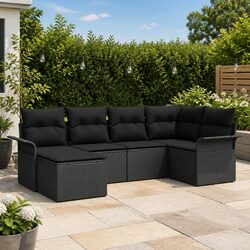 Durable 6-Piece Garden Sofa Set with Integrated Storage