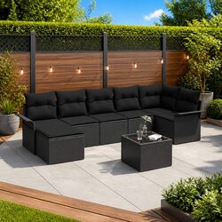 Comfortable 8-Piece Garden Sofa Set with Storage Compartments