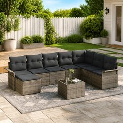 Comfort and Value: 9-Piece Grey Modular Garden Sofa