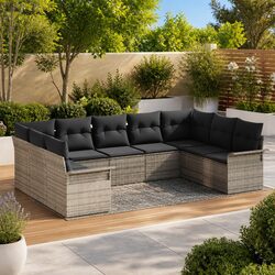 Reliable Grey Poly Rattan Sofa Set with Practical Benefits