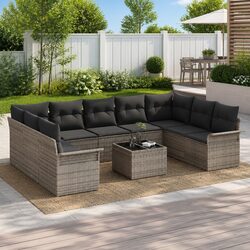 Comfortable 10-Piece Grey Garden Sofa Set for You