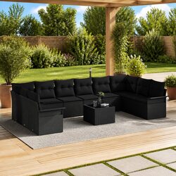 Comfort and Value: 11-Piece Black Outdoor Sofa Set