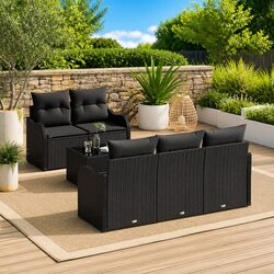 Comfortable Black Garden Sofa Set with Great Value