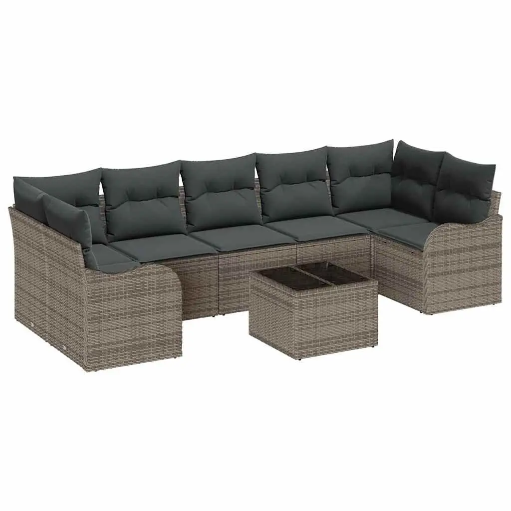 Outdoor Garden Sofa Set Grey Modular Poly Rattan Patio Seating Corner Lounge