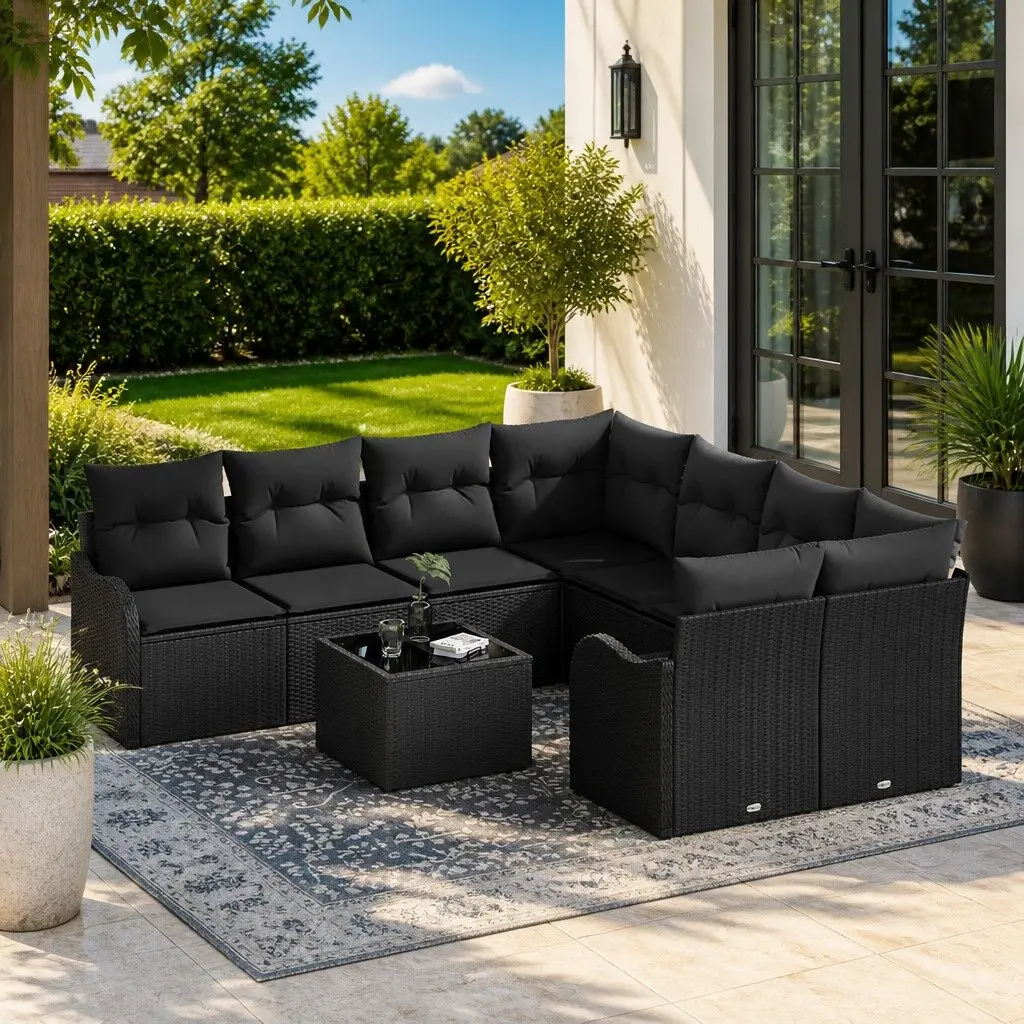 9-Piece Garden Sofa Set with Flexible Arrangement