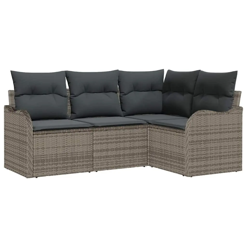 Garden Sofa Set 4 Piece Grey Outdoor Furniture Patio Lounge Seating Modular