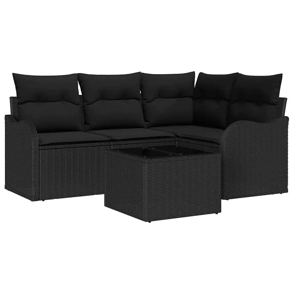Black Modular Sofa Set for Outdoor Living