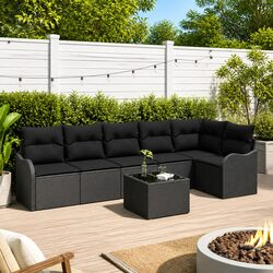 Comfortable and Affordable 7-Piece Black Sofa Set