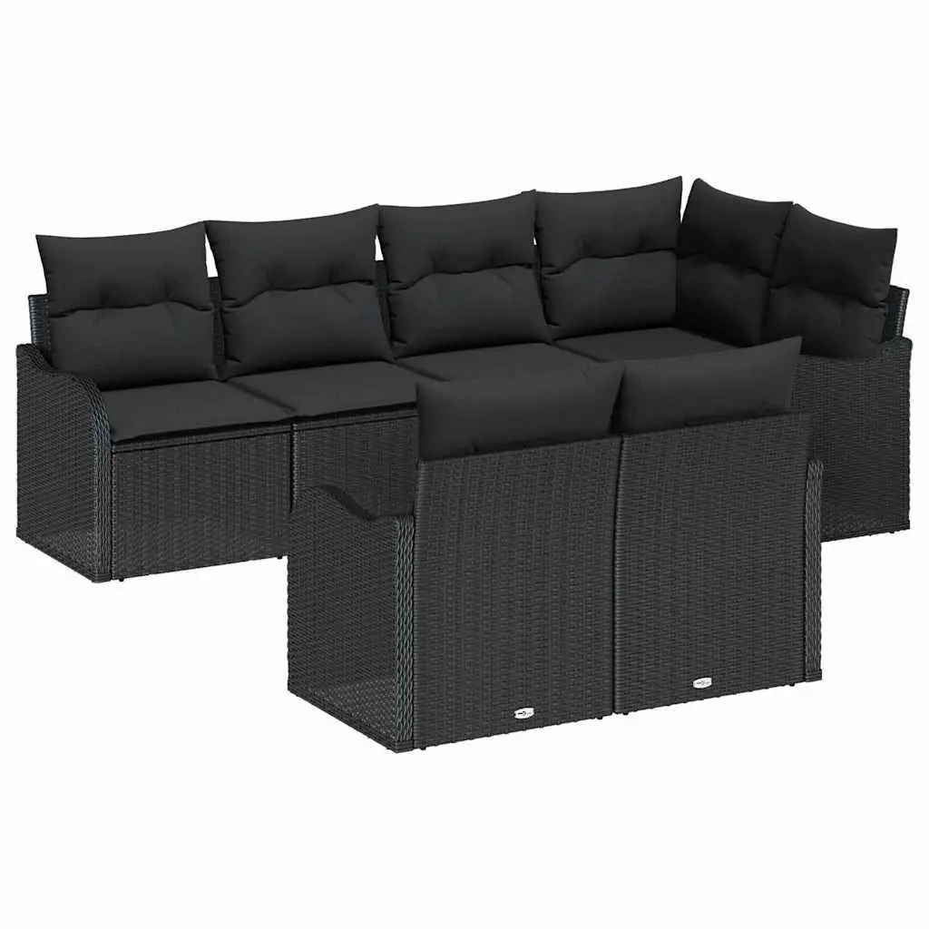 Modular Garden Sofa Set Outdoor Furniture Poly Rattan Black