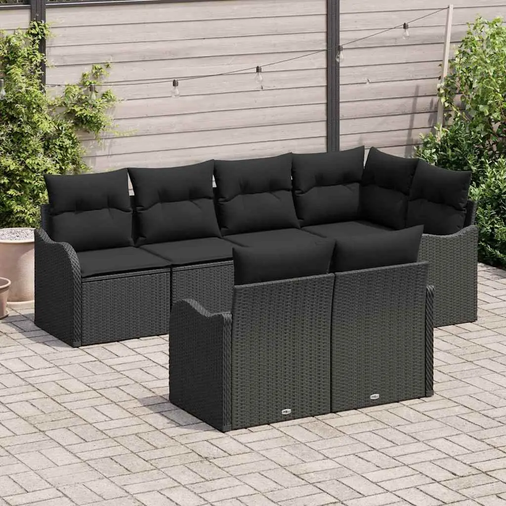 Modular Garden Sofa Set Outdoor Furniture Poly Rattan Black