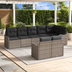 Comfortable and Practical Grey Poly Rattan Sofa Set