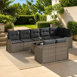 Value-Driven 9-Piece Grey Outdoor Sofa Set