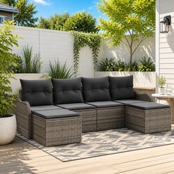 Comfortable Grey Garden Sofa Set with Practical Features
