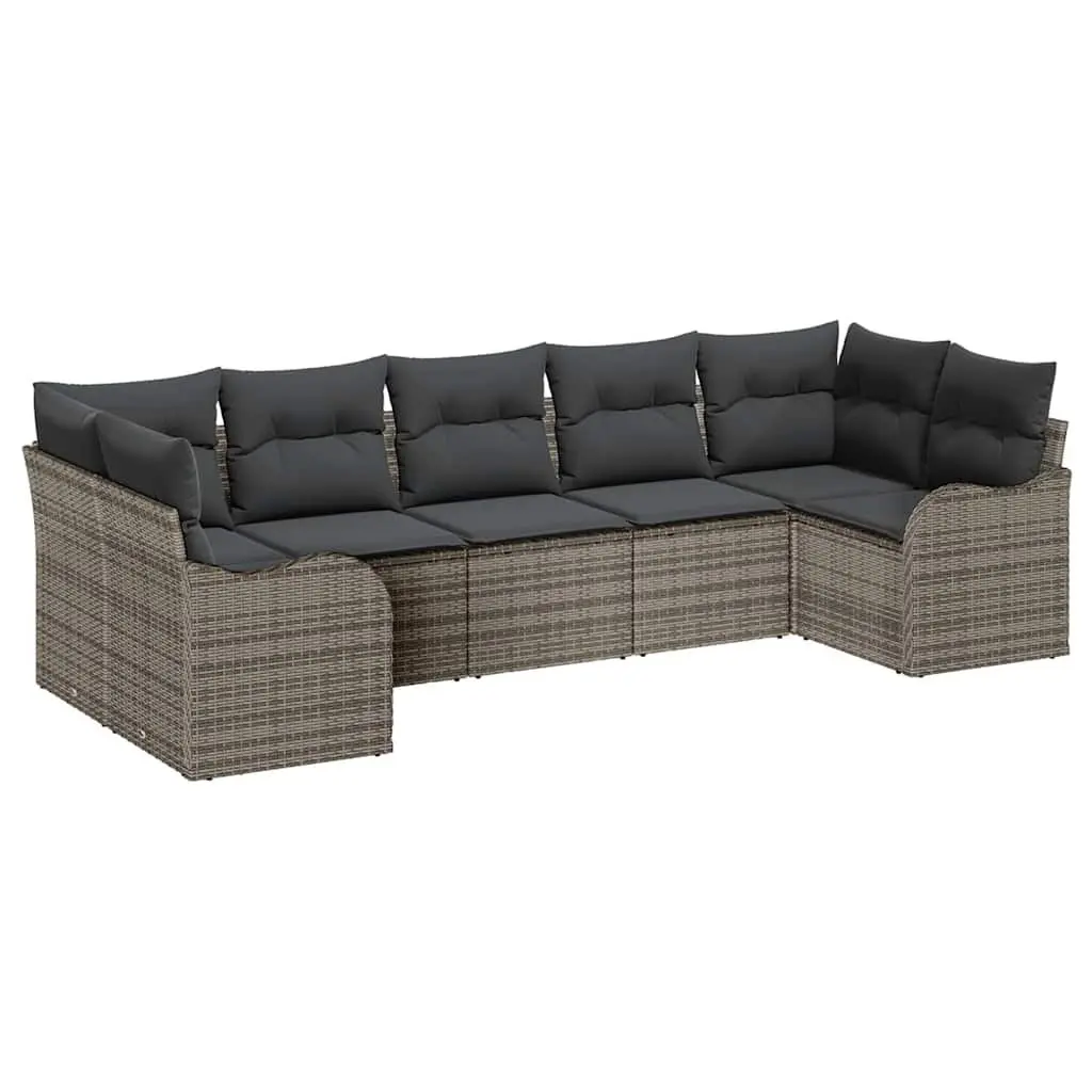 Outdoor Garden Sofa Set Grey Modular Poly Rattan Furniture Lounge Seating