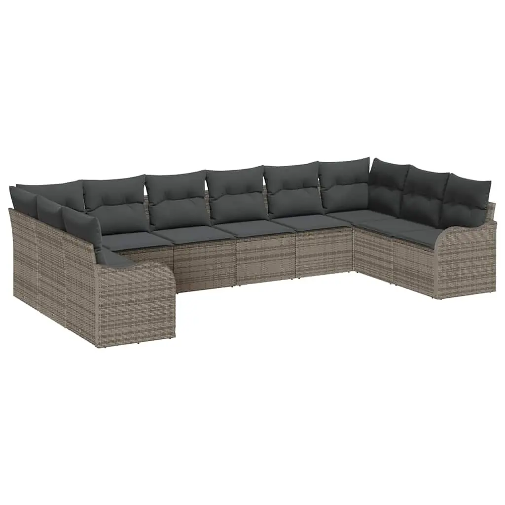 Garden Sofa Set Grey Outdoor Furniture Poly Rattan Modular Patio Lounge Seating