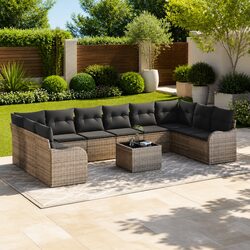 Reliable Grey Garden Sofa Set with Comfortable Cushions