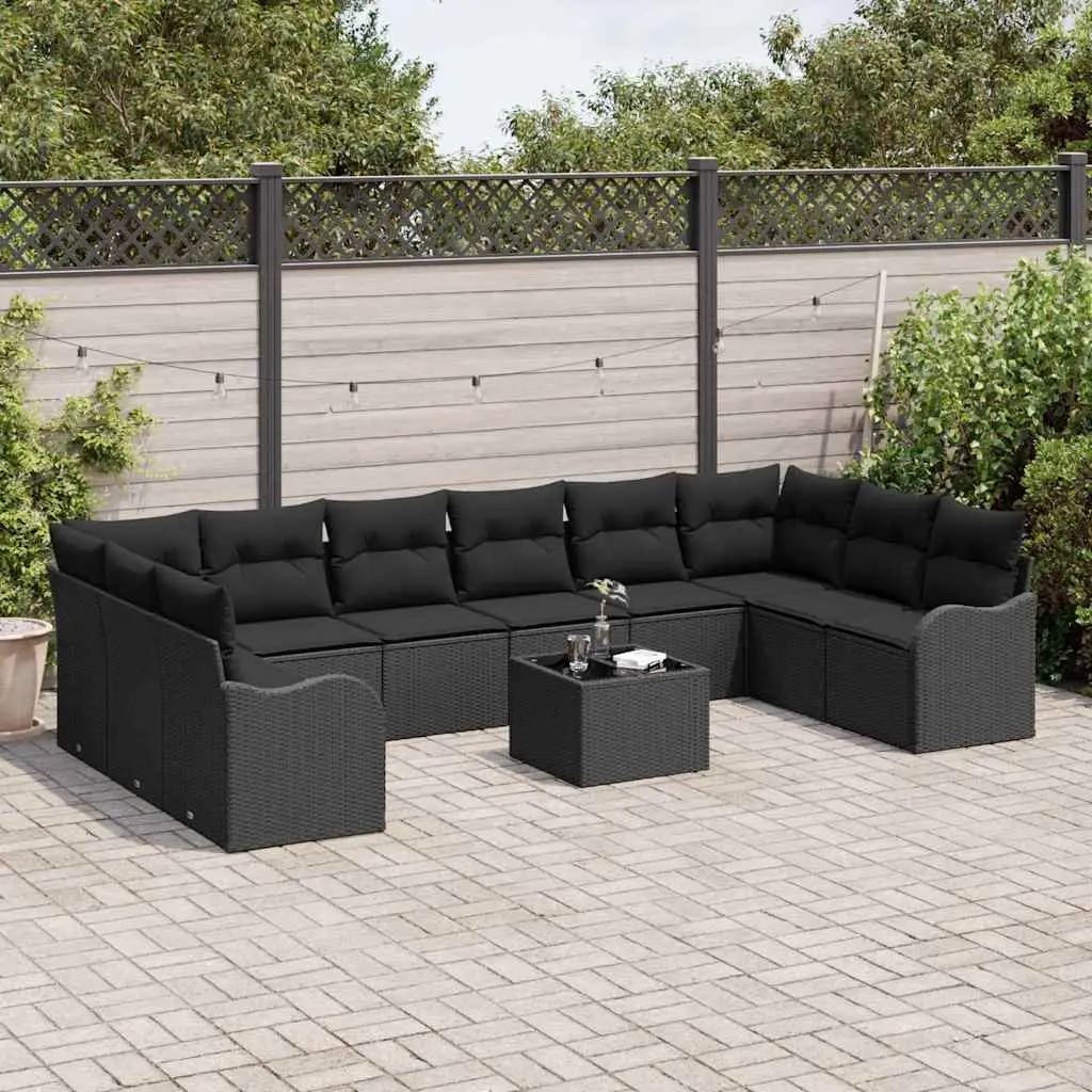 Garden Sofa Set Outdoor Furniture Modular Black Seating 55 x 55 x 37 cm