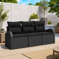 Reliable Black Modular Patio Sofa Set for Comfort