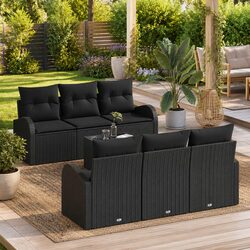 Durable Outdoor Black Sofa Set with Practical Features