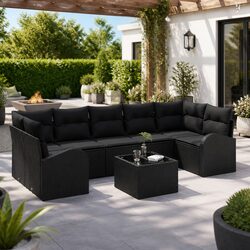 Comfort and Value in a Black Garden Sofa Set