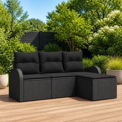 Value-Driven Black Rattan Sofa Set for Outdoor Spaces