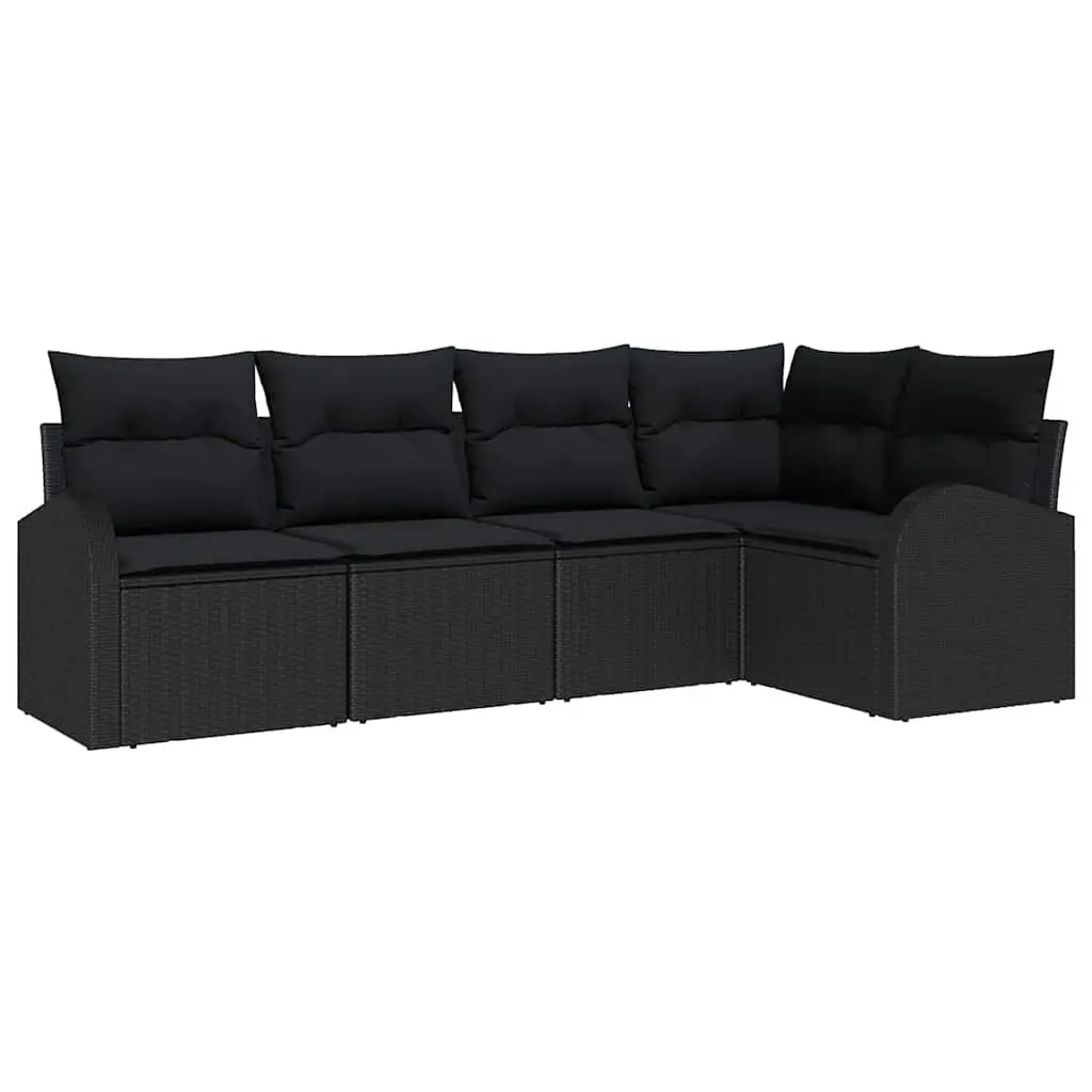 Black Modular Sofa Set for Outdoors