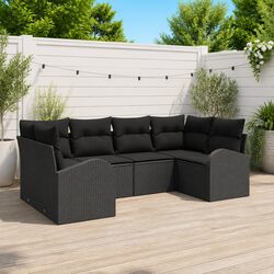 Value-Driven 6-Piece Black Outdoor Sofa Set