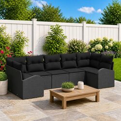 Comfortable 7 Piece Modular Sofa Set for Outdoor Relaxation