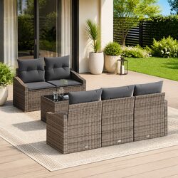 Value-Driven 6-Piece Grey Outdoor Sofa Set