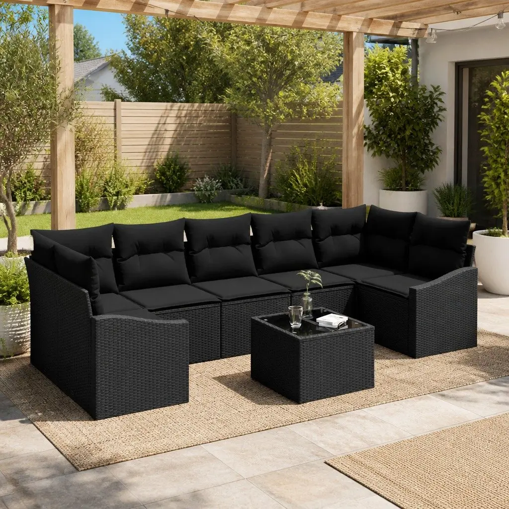 Black Outdoor Sofa Set with Comfort and Style