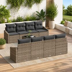 Affordable Comfort: 9-Piece Outdoor Sofa Set in Grey
