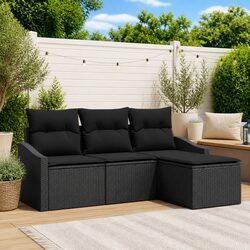 Reliable and Stylish 4 Piece Black Outdoor Sofa Set
