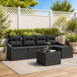 Reliable Black Poly Rattan Outdoor Sofa Set Value