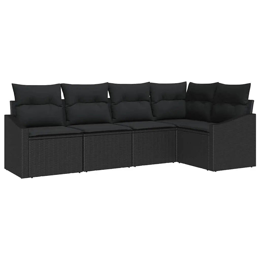 Outdoor Sofa Set 5 Piece Garden Lounge Patio Furniture Black