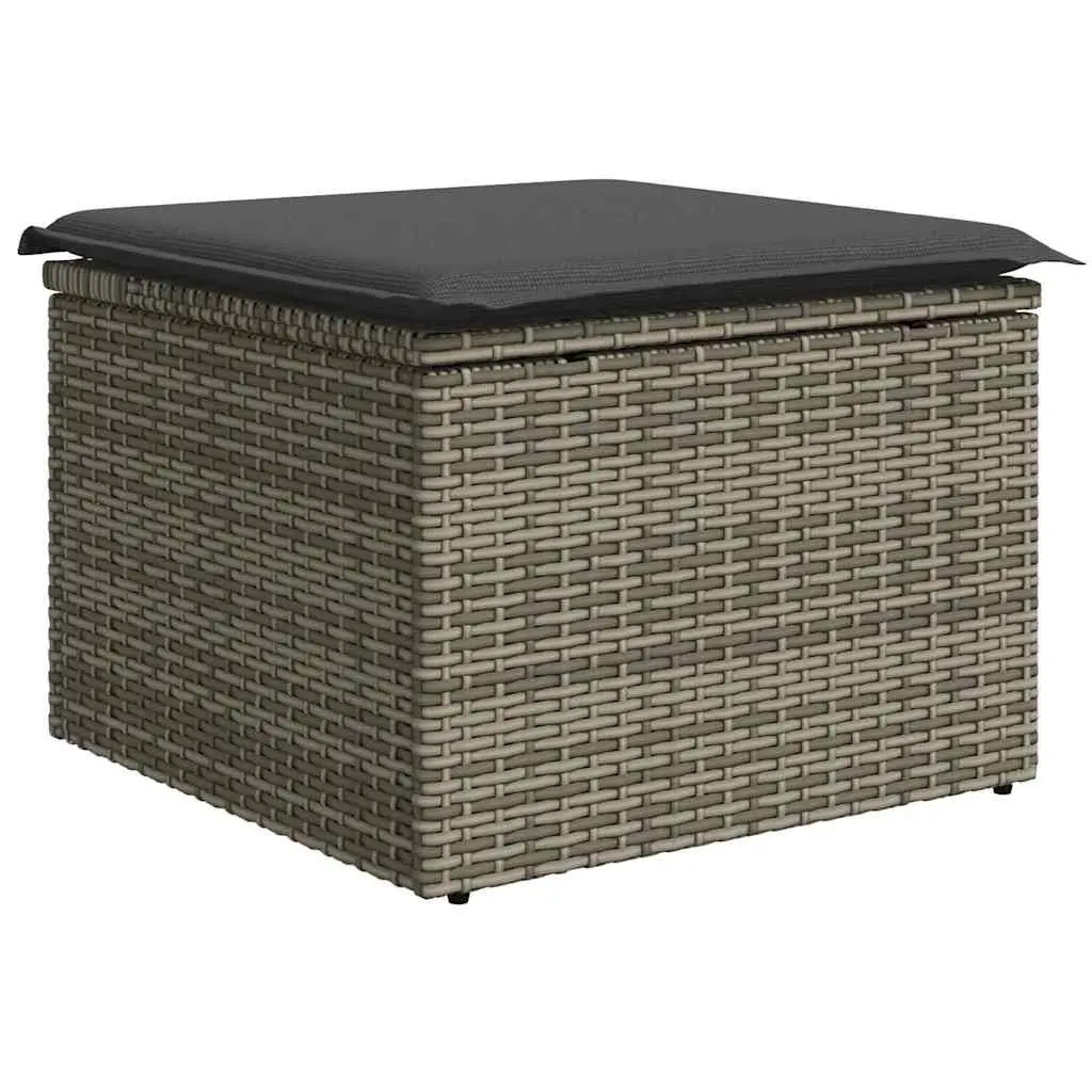 8 Piece Grey Poly Rattan Garden Patio Furniture Sofa Set with Cushions for Outdoor Living