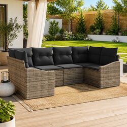 Comfortable 6-Piece Grey Sofa Set for Outdoors