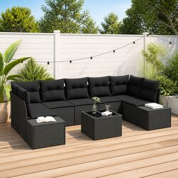 Value-Focused 8-Piece Garden Sofa Set in Black