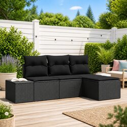 Comfortable and Durable Black Garden Sofa Set