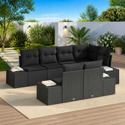 7-Piece Black Outdoor Sofa Set: Practical Comfort and Style