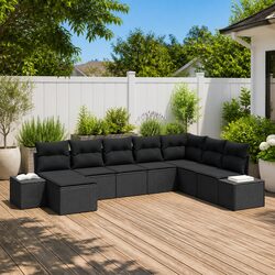 Reliable 8-Piece Outdoor Sofa Set with Comfortable Cushions