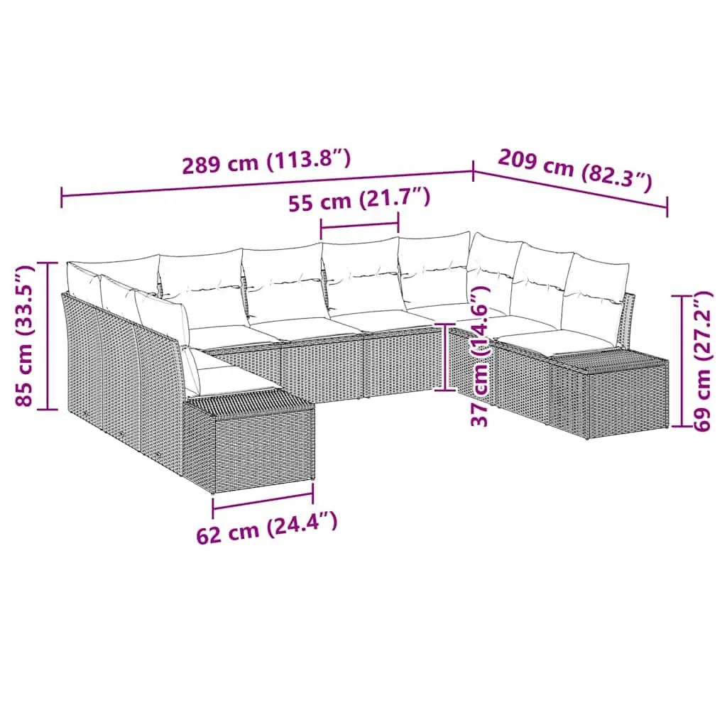 9-Piece Garden Sofa Set with Comfort and Style