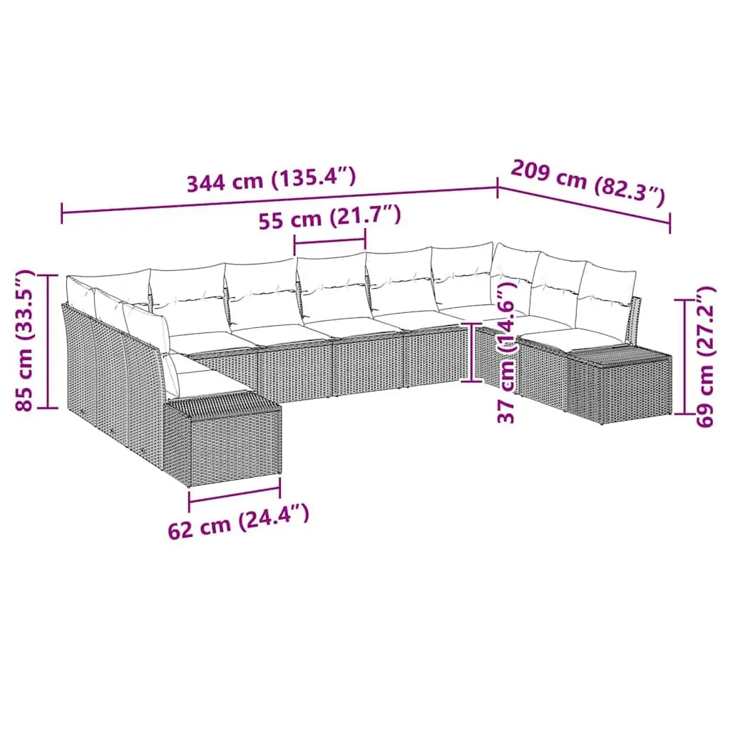 10-Piece Garden Sofa Set