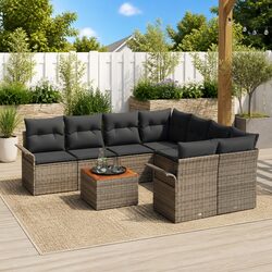 Durable and Value-packed 9 Piece Grey Sofa Set