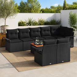 A Comfortable and Practical 9 pcs Garden Sofa Set in Grey