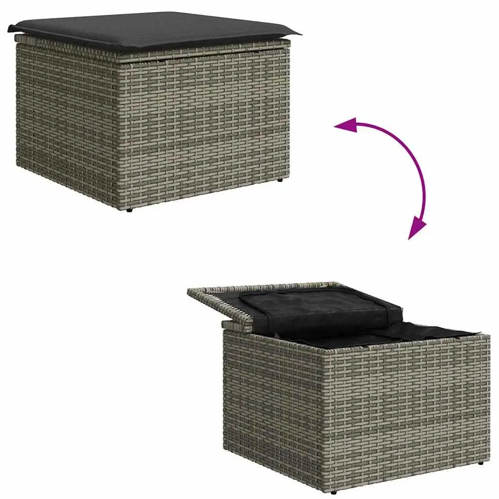 Garden Sofa Set 8 Pieces Modular Outdoor Furniture Patio Lounge Grey Rattan