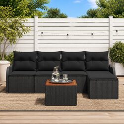 Value-Driven 6 pcs Modular Garden Sofa Set in Black