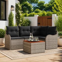 Quality Modular Garden Sofa Set - 5 Pieces with Cushions