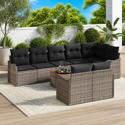 Warm and Reliable 9-Piece Grey Outdoor Sofa Set