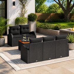 6-Piece Modular Garden Sofa Set for Comfort and Durability